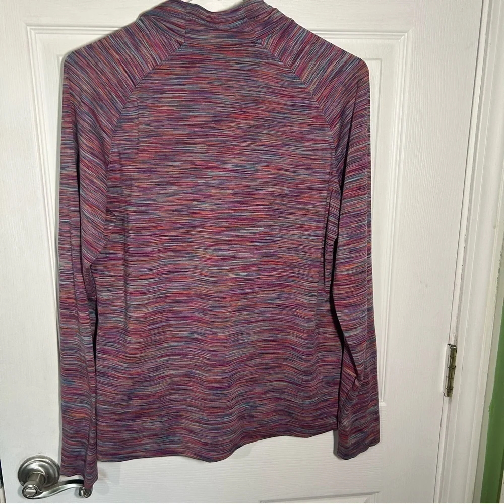 Merrell Select Wick Striped 1/4 Zip Long Sleeve Top Large Performance Purple - Picture 11 of 15